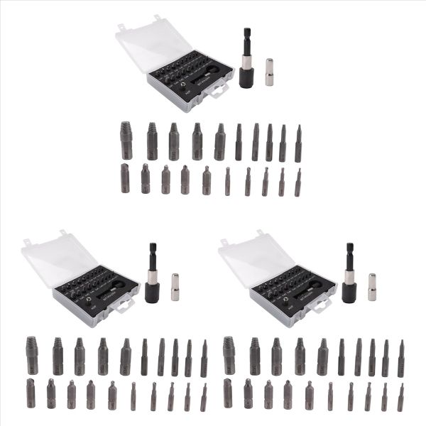 22 Pcs Screw Extractor Kit Hss Remover Set With Bit &amp; Socket Adapter