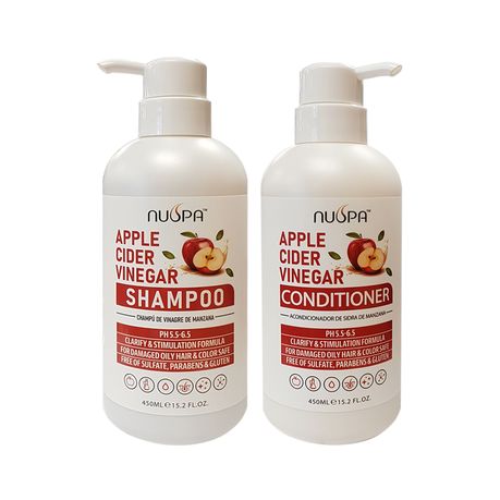 NUSPA Apple Cider Vinegar shampoo & conditioner- sulfate free 450ml | Buy  Online in South Africa 