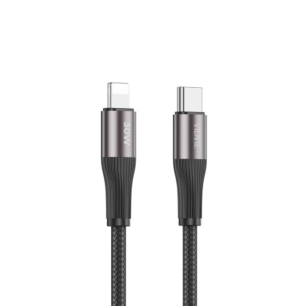 VIDVIE CB4038-AC&amp;i USB-A to Lightning Cable-2m Black Braided Fast Charging
