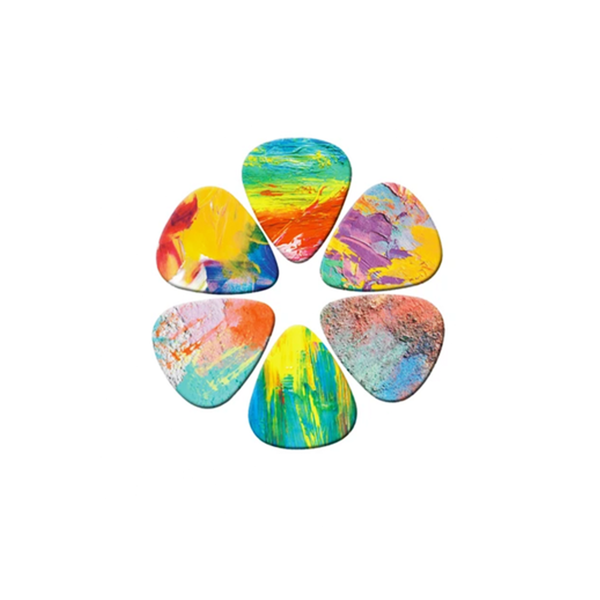 Guitar Picks Unique Graffiti Print - Pack of 6