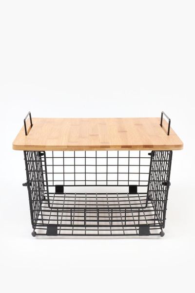 Metal And Wood Vegetable Basket
