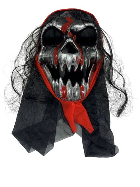Iron Skull with Veil Halloween Mask