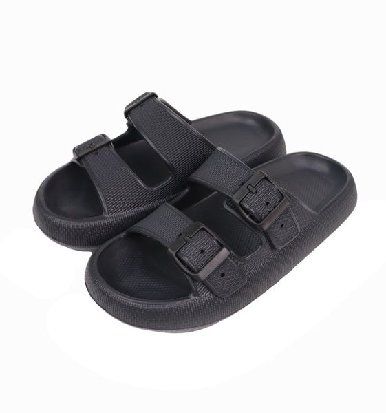 Pillow Slippers Double Adjustable Buckle Shower Slides Cushioned Sandals
