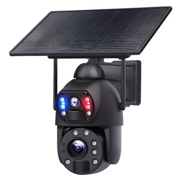 30W Dual Lens WiFi Solar PTZ Camera - 6MP AI Night Vision