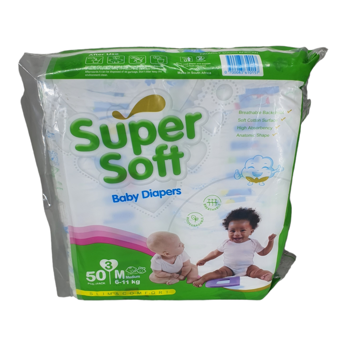 Super Soft Quality Baby Nappies & Diapers Medium (6 11 kg ) P50