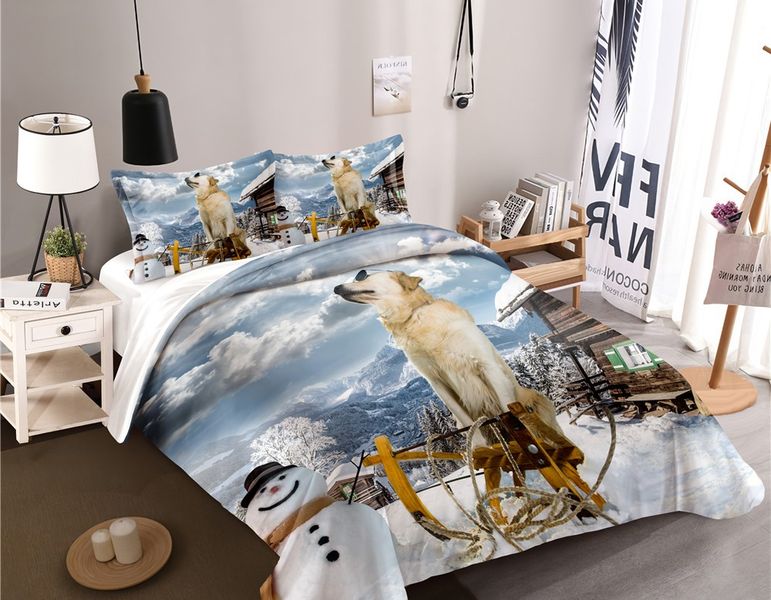 3D Printed Snowman Duvet Cover Set