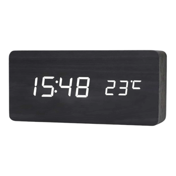 Voice-Activated Smart Life Wooden Digital Clock - Apricot