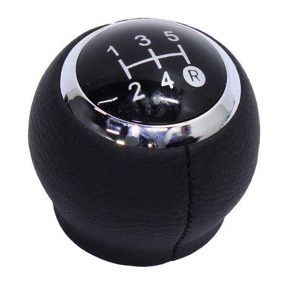 Toyota Non-Oem Black &amp; Chrome Leather 5 Speed Gear Shift Knob