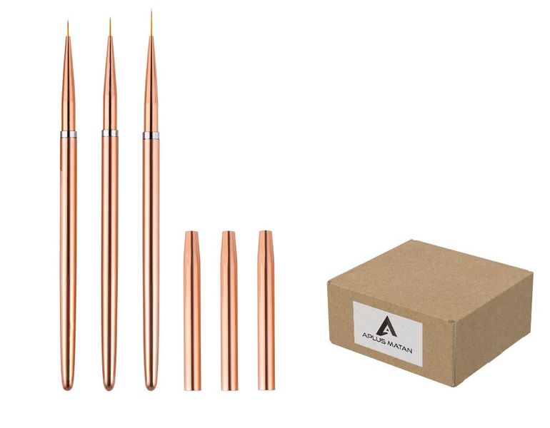 Nail Art UV Gel Liner Painting Brushes 7mm, 9mm and 11mm Set