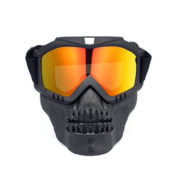 Detachable Skull Goggle Mask Adjustable Motorcycle Goggles Eyewear
