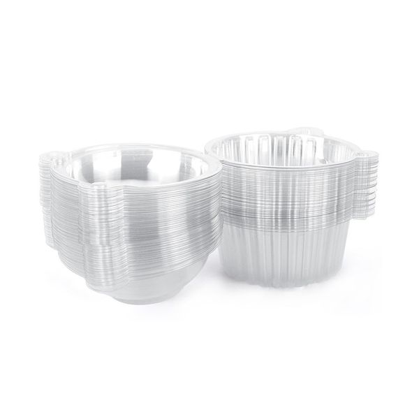 50PCS Disposable Transparent Plastic Single Cup Cake Box, Baking Supplies