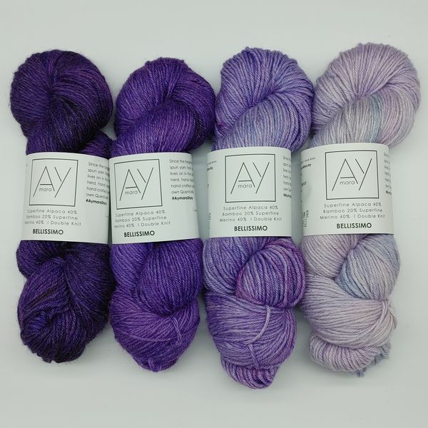 Hand Dyed DK Alpaca Yarn "Bellissimo" in Colour Gradient