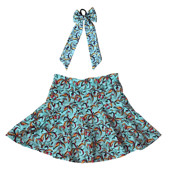 Kids-Skort &amp; Hairpiece - Duck Egg