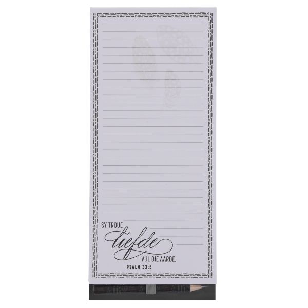 Magnetic Notepad with Pencil - Sy Troue Liefde Vul die Aarde