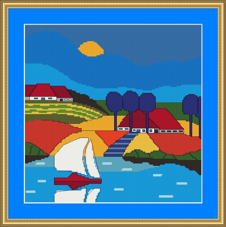 Cross stitch kit Peaceful Sail Buy Online in South Africa