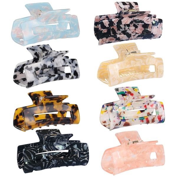 8 Pack Hair Claw Clips Gift For Her Women Girls Fashion Tortoise Barrettes