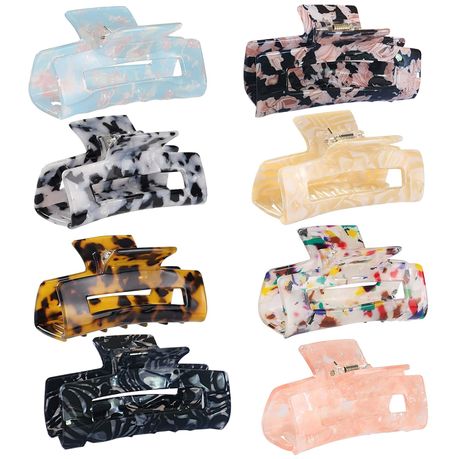 8 Pack Hair Claw Clips Gift For Her Women Girls Fashion Tortoise Barrettes Image