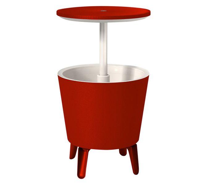 Bar Drink Cooler Red and White 3-in-1 Pop-Up Bar and Table