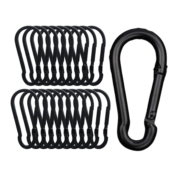 5cm 90kg Heavy-Duty Carabiner Clips for Outdoor Use 20 Pack