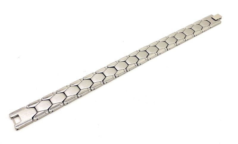 Fabulae Men Silver Stainless steel Link Bracelet, Zen