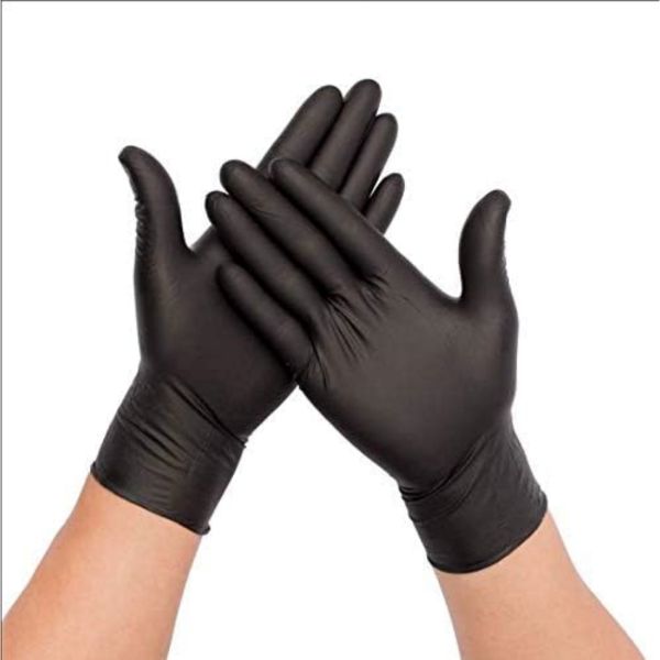 Powder-Free Nitrile Disposable Glove, 100 Pcs Food Safe Gloves - Black