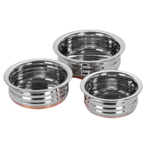 Copper Based Pots and Lids - Set of 3