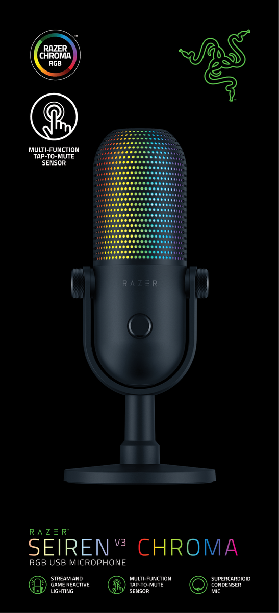 Razer Seiren V3 Chroma Condenser USB Microphone - Black | Shop
