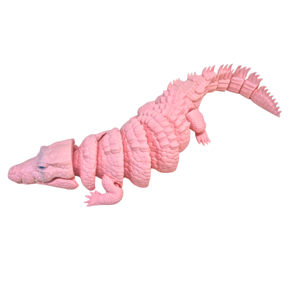 3D Printed Crocodile Large Pink Articulated Toy for Girls