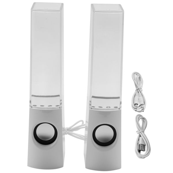 2PCS LED Light Speakers Dancing Water Music Fountain Light White
