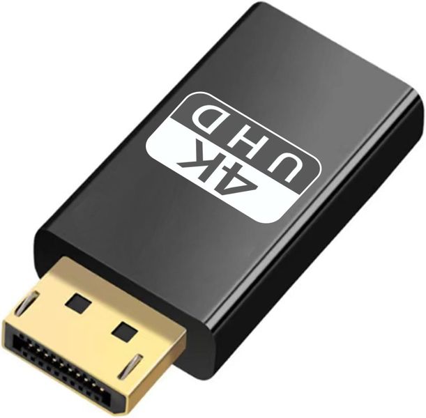 4K DP to HDMI Adapter, Plug &amp; Play, Driver-Free, HD Sync, ABS Shell