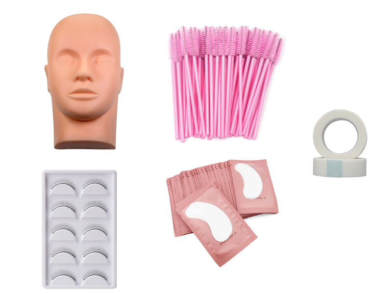 Eyelash Mannequin, Practice Lashes and Disposable Combo Pack