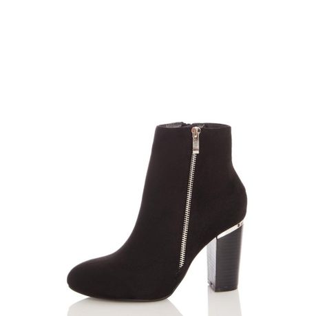 black suede zip boots
