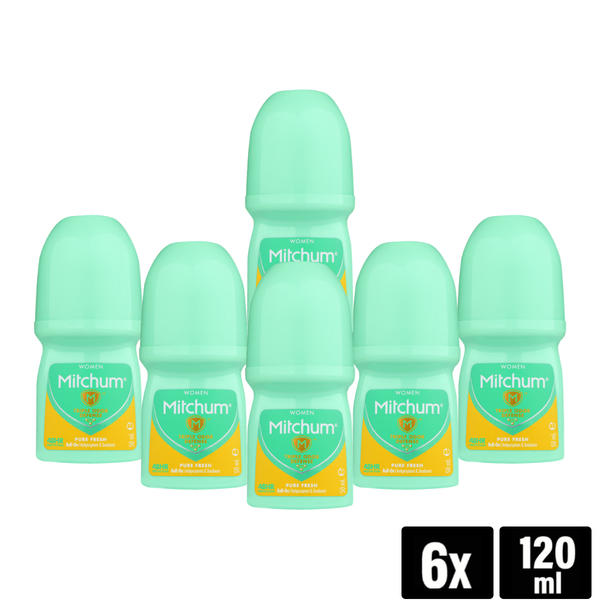 Mitchum Advanced Invisible Roll-On Pure Fresh Women 50ml x 6 Pack