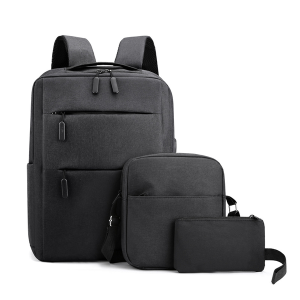 Three piece backpack USB charging backpack