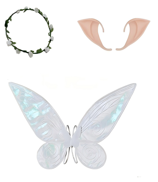 QKTNIUBI Glowing Fairy Cosplay Costume Set with Butterfly Wings for Girls