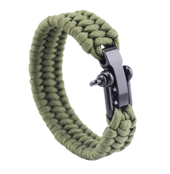 YALLI Men's/Women's Survival Cord Bracelet Adjustable Buckle Green