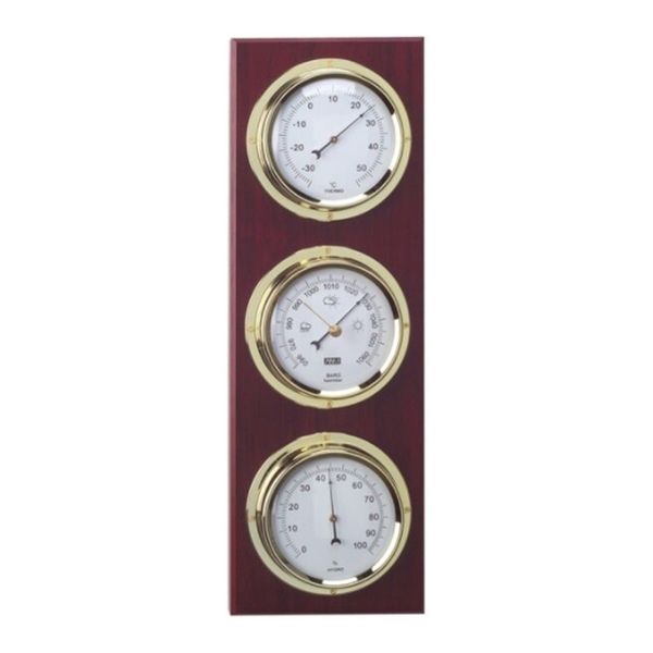 ANVI 30.3915 Brass &amp; Dark Wood Barometer