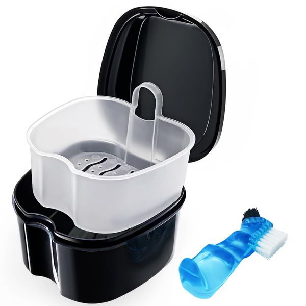 Denture Cup Orthodontic Retainer Case, Denture Bath Box