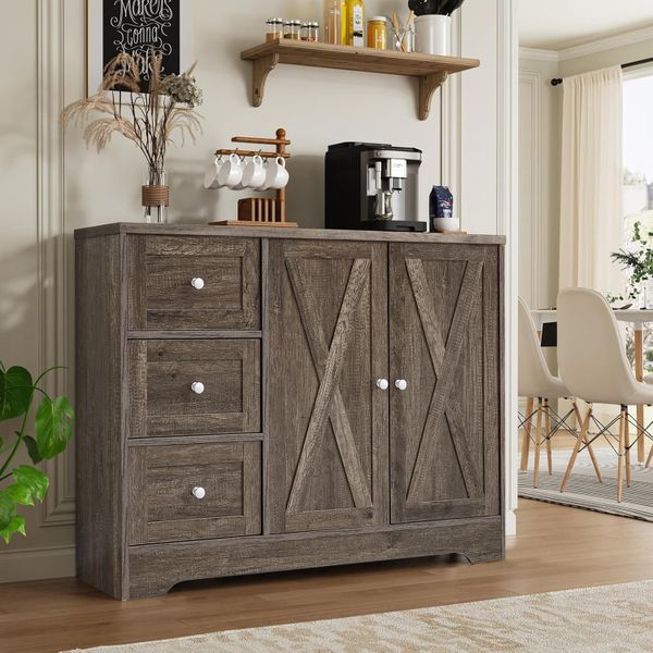 Storage Cabinet Sideboard Kitchen Buffet Drawers Coffee Worktops