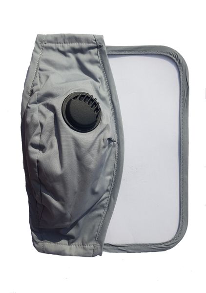 Cotton Mask Integrated with Goggle Mask With Breathing Valve - Grey