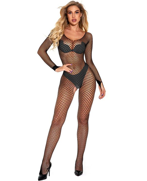 Belle Amoureuse Full Body Fishnet Bodystocking - Black