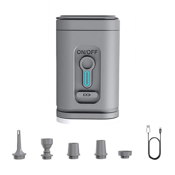 Mini Electric Air Pump For Inflatables, With Led Light, Inflate Deflate