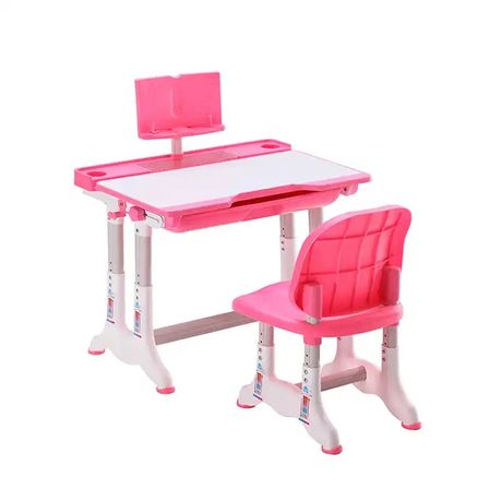 Height adjustable children's online desk and chair set