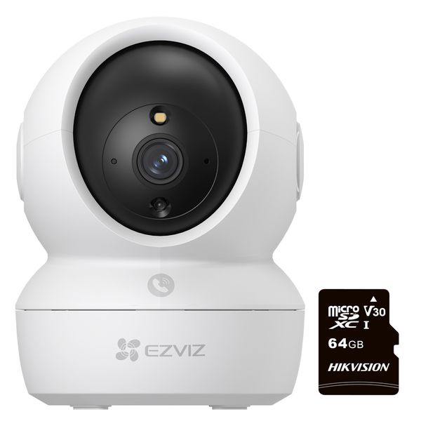 EZVIZ H6C PRO 2MP Colour Night Indoor Touch Call PT WiFi Camera &amp; 64GB SD