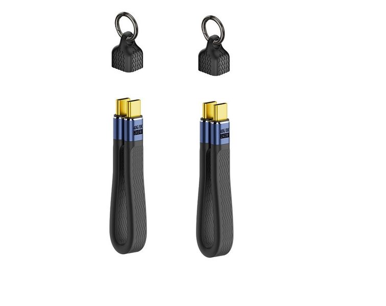 Portable 40Gbps USB-C Keyring Cable - 8K@60Hz | 240W Fast Charge-(2-Pack)