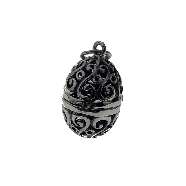 Circle Design Oval Sterling Silver Locket