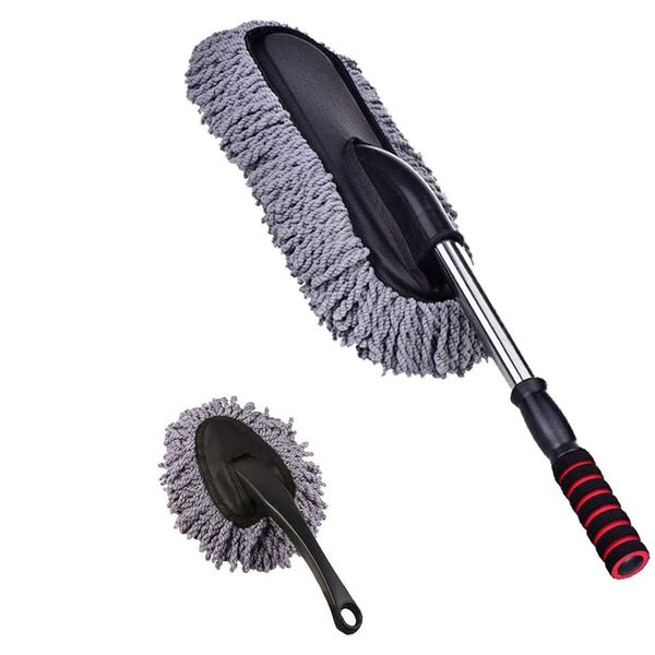 Microfiber Car Duster Wash Mop with Extendable Handle - Pack of 2