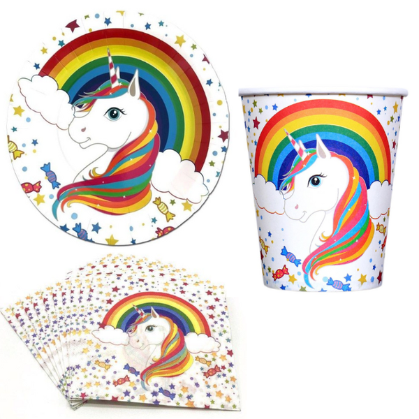 Magical Rainbow Unicorn Party Essentials - 40 Piece combo