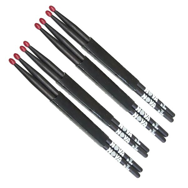 Vic Firth VFN2BNB - 2B Nova Nylon Tip Drum Sticks - Black - Pack of 4