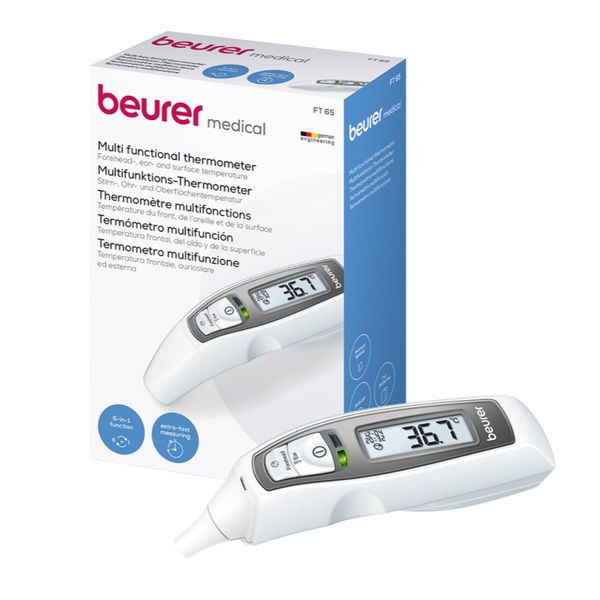 Beurer Germany Infrared Thermometer: Ear, Forehead &amp; Surface Temps FT 65